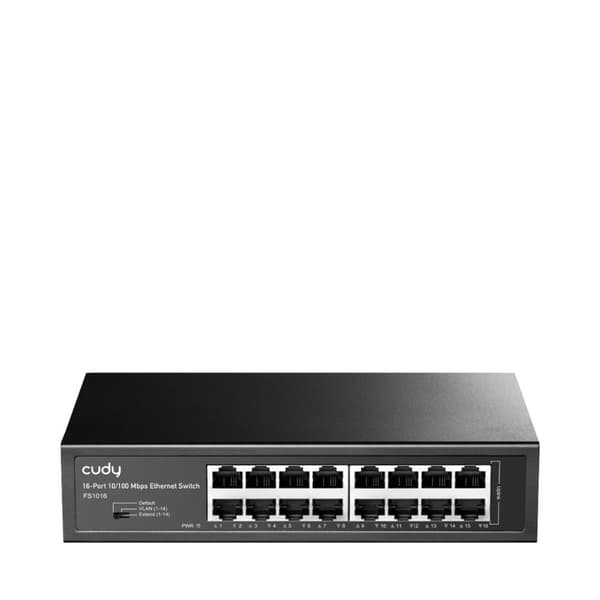 Cudy FS1016 netværksswitch Fast Ethernet (10/100) Sort