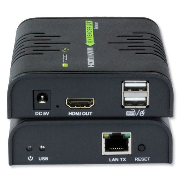 Techly IDATA HDMI-KVM2 KVM-jatkojohto Lähetin ja vastaanotin