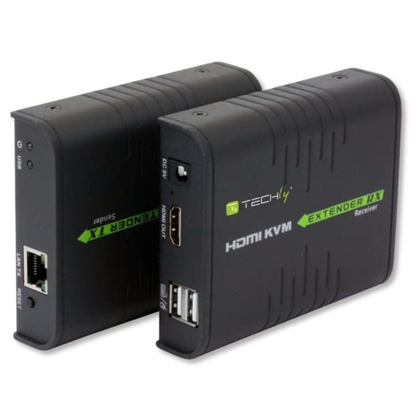 Techly IDATA HDMI-KVM2 KVM-jatkojohto Lähetin ja vastaanotin