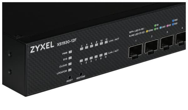 Zyxel XS1930-12F-ZZ0101F nätverksswitch Administrerad L2/L3 Svart