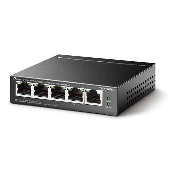 TP-LINK 5-portars 10/100Mbps stationär switch med 4-portars PoE