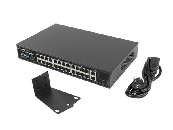 Lanberg Switch 24X 100MB DSP+/2X Combo Rack 19" 360W V2