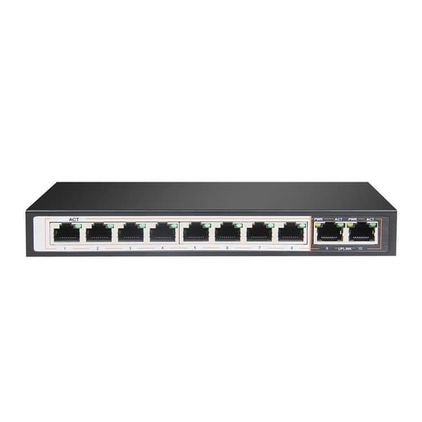Extralink-switch PoE PERSES 8x Gigabit PoE/PoE+, 2x RJ45 Uplink Gigabit, 96W