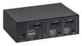 Miniatyrbild 4 av 6: Manhattan DisplayPort 1.2 KVM-switch med 2 portar, 4K@60Hz, USB-A/3,5 mm ljud-/mikrofonanslutningar, kablar medföljer, ljudstöd, styr 2 datorer från e