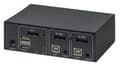 Miniatyrbild 5 av 6: Manhattan DisplayPort 1.2 KVM-switch med 2 portar, 4K@60Hz, USB-A/3,5 mm ljud-/mikrofonanslutningar, kablar medföljer, ljudstöd, styr 2 datorer från e