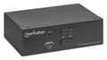 Miniatyrbild 2 av 6: Manhattan DisplayPort 1.2 KVM-switch med 2 portar, 4K@60Hz, USB-A/3,5 mm ljud-/mikrofonanslutningar, kablar medföljer, ljudstöd, styr 2 datorer från e