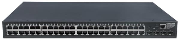 Intellinet 48-ports Gigabit Ethernet web-administreret switch med 4 SFP-porte, 48 x 10/100/1000 Mbps RJ45-porte + 4 x SFP, IEEE 802.3az energieffekti