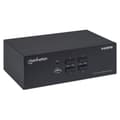 Miniatyrbild 2 av 2: Manhattan HDMI KVM-switch med 4 portar, 4K vid 30 Hz, USB-A/3,5 mm ljud-/mikrofonanslutningar, medföljande kablar, ljudstöd, styr 4 datorer från en da