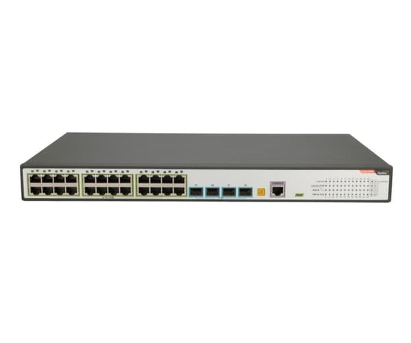 FiberHome S5800-28T-X-PE-AC netværksswitch Administreret L2/L3 Gigabit Ethernet (10/100/1000) Power over Ethernet (PoE) 1U Sort, Grå