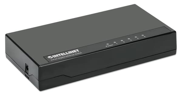 Intellinet 5-porttinen gigabitin Ethernet-kytkin, työpöytäkokoinen, muovi, IEEE 802.3az (energiatehokas Ethernet), musta