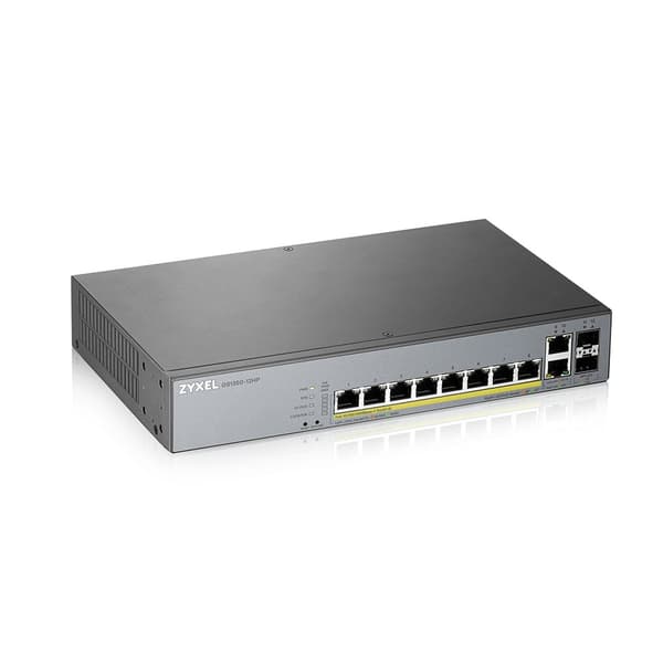Zyxel GS1350-12HP-EU0101F -verkkokytkin Hallittu L2 Gigabit Ethernet (10/100/1000) Power over Ethernet (PoE) Harmaa