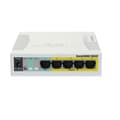 Miniatyrbild 2 av 3: Mikrotik CSS106-1G-4P-1S nätverksswitch Gigabit Ethernet (10/100/1000) Power over Ethernet (PoE) Vit