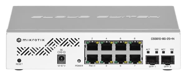 Mikrotik CSS610-8G-2S+IN verkkokytkin Gigabit Ethernet (10/100/1000) Power over Ethernet (PoE) Valkoinen