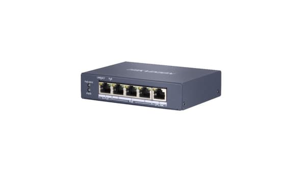 Hikvision DS-3E0505HP-E netværksforbindelser Ikke-administreret Gigabit Ethernet (10/100/1000) PoE-understøttelse Blå Blå