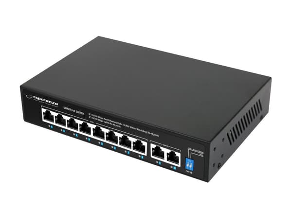 Esperanza ENS106 10-portars PoE-switch 10/100 96W