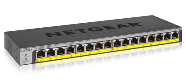 NETGEAR GS116PP Ustyret Gigabit Ethernet (10/100/1000) Power over Ethernet (PoE) Sort Sort