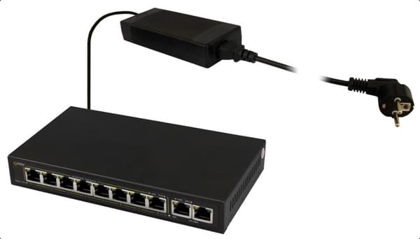PULSAR SG108 netværksswitch Gigabit Ethernet (10/100/1000) Power over Ethernet (PoE) Sort