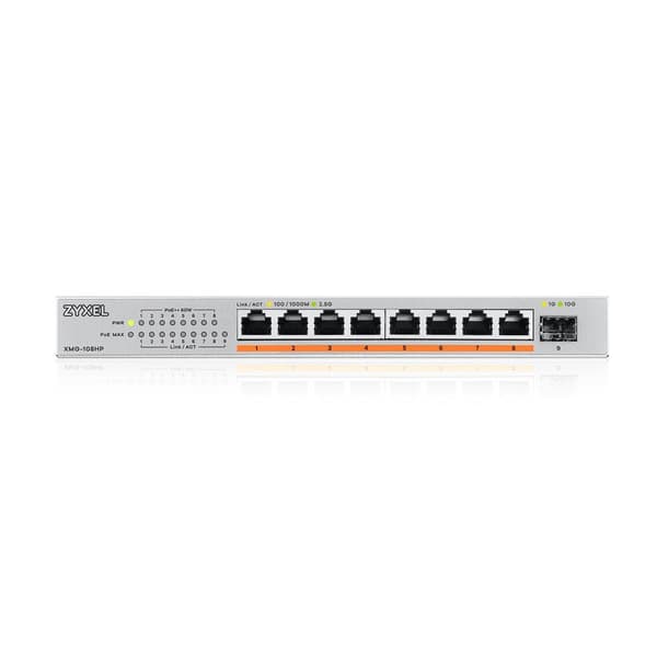 Zyxel XMG-108HP Ohanterad 2.5G Ethernet (100/1000/2500) Power over Ethernet (PoE)