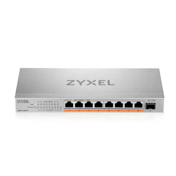 Zyxel XMG-108HP Ohanterad 2.5G Ethernet (100/1000/2500) Power over Ethernet (PoE)