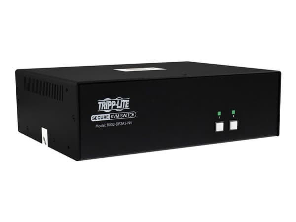 Tripp Lite Secure KVM Switch, 2-Port, Dual Head, DisplayPort to DisplayPort, 4K, NIAP PP4.0, Audio, TAA - KVM / lydsvitsj - 4 x KVM/lyd/USB - 1 lokal Sort