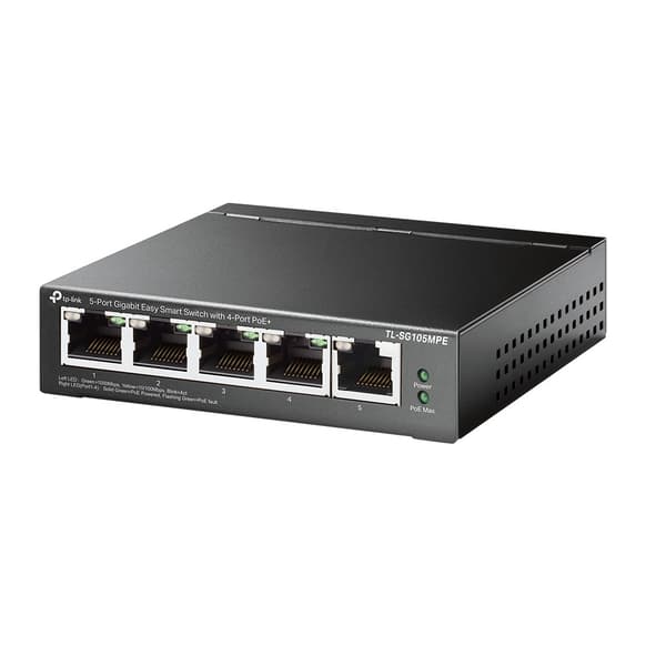 TP-Link 5-portars Gigabit Easy Smart Switch med 4-portars PoE+ Svart