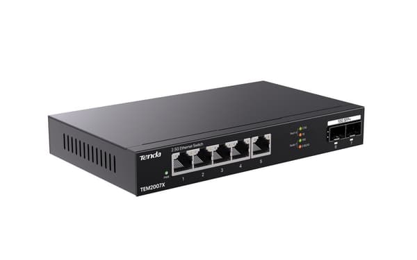 Tenda TEM2007X netværksswitch 2.5G Ethernet (100/1000/2500) Desktop Sort