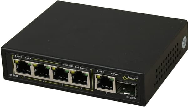 PULSAR 6-ports switch SFG64F1 op til 4 IP-kameraer