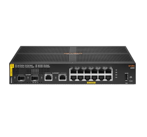 Aruba 6000 12G Klass 4 PoE 2G/2SFP 139W Hanterad L3 Gigabit Ethernet (10/100/1000) Power over Ethernet (PoE) 1U