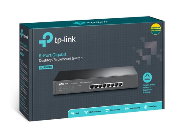 TP-Link 8-portars Gigabit stationär/rackmonterad nätverksswitch