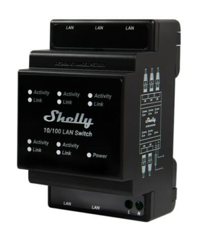 Shelly - Hutschiene - LAN-switch - 5 portar - 10/100 Mbit