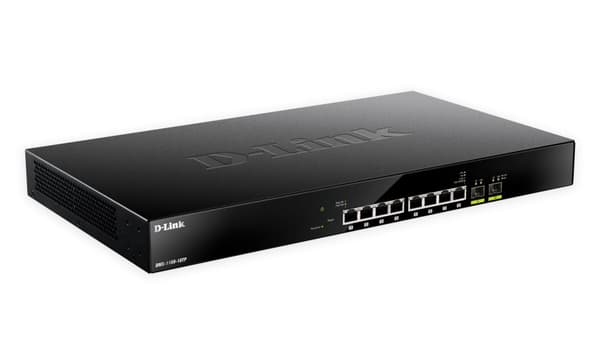 Nätverksswitch D-Link DMS-1100-10TP - Administrerad - L2 - 2.5G Ethernet (100/1000/2500) - Power over Ethernet (PoE) - Rackmontering - 1U Svart