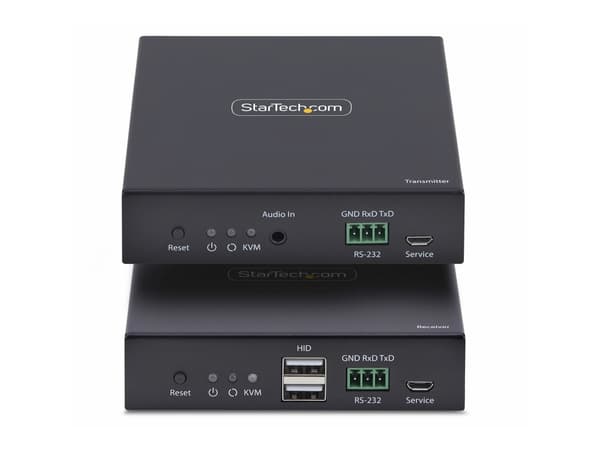 StarTech.com HDMI KVM Extender Over IP Network, 4K 60Hz, Driverless, HDMI and USB Over Ethernet/CAT6, AVoIP, Transmitter and Receiver Kit, Includes M