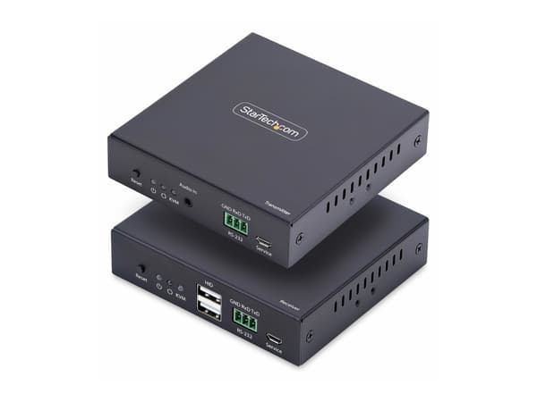 StarTech.com HDMI KVM Extender Over IP Network, 4K 60Hz, Driverless, HDMI and USB Over Ethernet/CAT6, AVoIP, Transmitter and Receiver Kit, Includes M