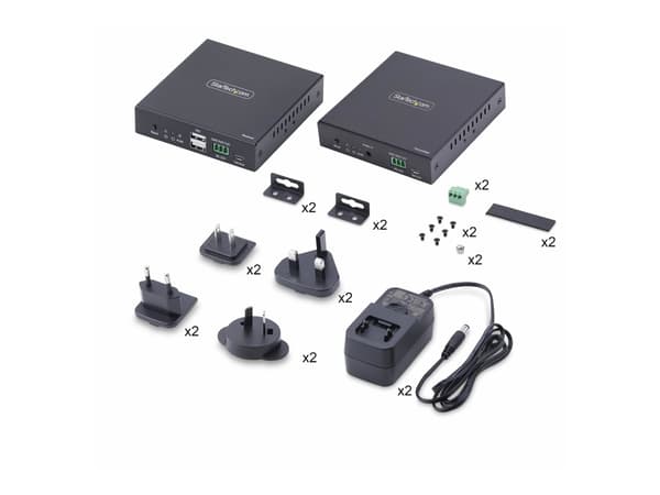 StarTech.com HDMI KVM Extender Over IP Network, 4K 60Hz, Driverless, HDMI and USB Over Ethernet/CAT6, AVoIP, Transmitter and Receiver Kit, Includes M