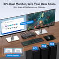 Miniatyrbilde 3 av 7: NÖRDIC KVM Switch 3 PC to 2 Monitors 8K60Hz DP 1.4 HDMI 2.0 KVM USB 3.0