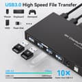 Miniatyrbild 4 av 9: NÖRDIC KVM Switch 4 PC to 1 Monitor DP 8K60Hz 4K144Hz 4 Port KVM Sharing 1 Monitor and 4 USB 3.0 Device with Controller Support Extended/Copy Mode