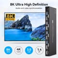 Miniatyrbild 5 av 9: NÖRDIC KVM Switch 4 PC to 1 Monitor DP 8K60Hz 4K144Hz 4 Port KVM Sharing 1 Monitor and 4 USB 3.0 Device with Controller Support Extended/Copy Mode