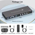 Miniatyrbild 6 av 9: NÖRDIC KVM Switch 4 PC to 1 Monitor DP 8K60Hz 4K144Hz 4 Port KVM Sharing 1 Monitor and 4 USB 3.0 Device with Controller Support Extended/Copy Mode