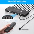 Miniatyrbild 9 av 9: NÖRDIC KVM Switch 4 PC to 1 Monitor DP 8K60Hz 4K144Hz 4 Port KVM Sharing 1 Monitor and 4 USB 3.0 Device with Controller Support Extended/Copy Mode