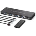 Miniatyrbild 1 av 9: NÖRDIC KVM Switch 4 PC to 1 Monitor DP 8K60Hz 4K144Hz 4 Port KVM Sharing 1 Monitor and 4 USB 3.0 Device with Controller Support Extended/Copy Mode