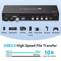 Miniatyrbilde 4 av 7: NÖRDIC KVM Switch 4 PC to 2 Monitor DP & HDMI 4K60Hz USB3.0