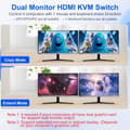 Miniatyrbilde 4 av 8: NÖRDIC KVM Switch 4 PC to 2 Monitors HDMI 8K@60Hz 4K@120Hz 4XUSB-A
