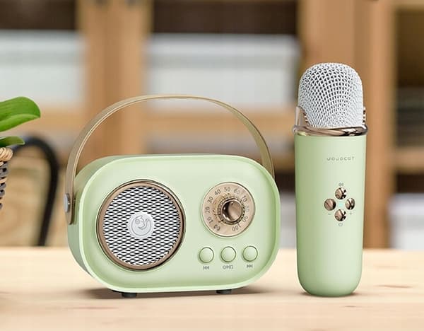 BLUETOOTH HØJTTALER MED MIKROFON KARAOKESÆT TIL BØRN GAVE HD STEREO