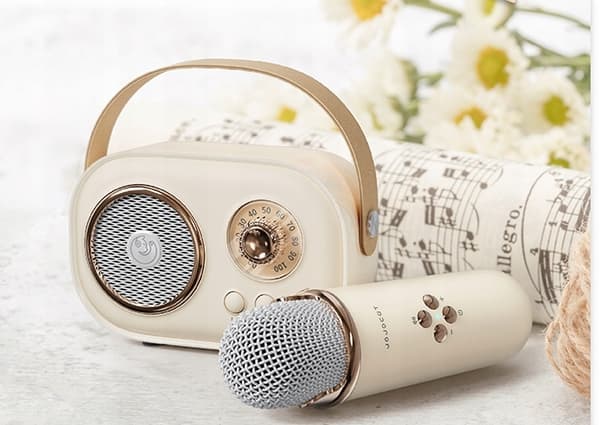BLUETOOTH HØJTTALER MED MIKROFON KARAOKESÆT TIL BØRN GAVE HD STEREO