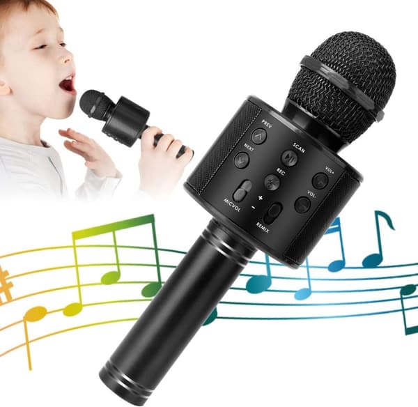 OBOSOE Karaokemikrofon – Trådlös Bluetooth Mikrofon med Inbyggd Högtalare och Inspelare – Perfekt Present för Barn