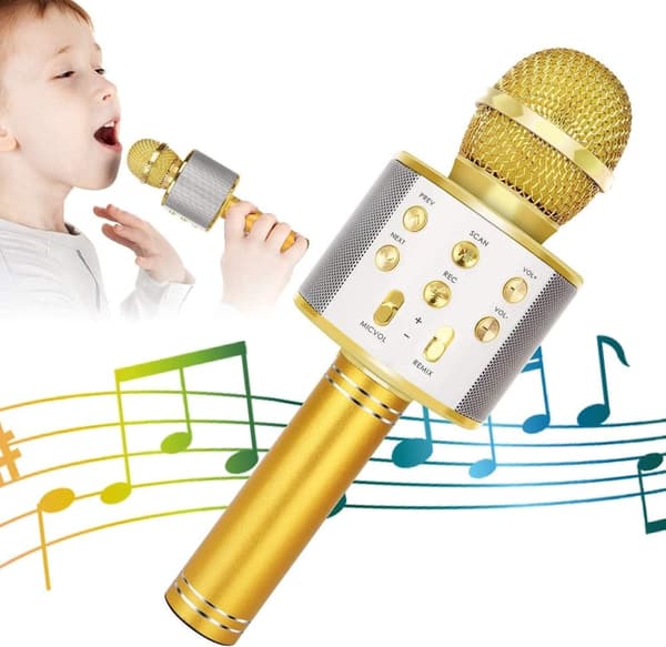 OBOSOE Karaokemikrofon – Trådlös Bluetooth Mikrofon med Inbyggd Högtalare och Inspelare – Perfekt Present för Barn