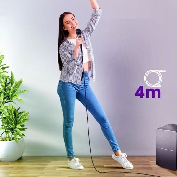 Trådbunden karaokemikrofon - BIGBEN - PARTYMIC - 6,3 mm uttag - 4 m kabel - svart