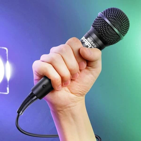 Trådbunden karaokemikrofon - BIGBEN - PARTYMIC - 6,3 mm uttag - 4 m kabel - svart