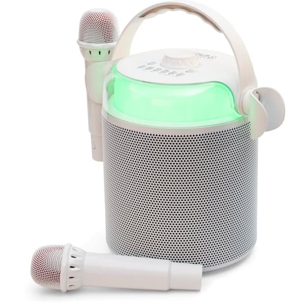 Ibiza Karaoke-anläggning m. Bluetooth och 2 mikrofoner (vit)