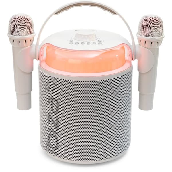 Ibiza Karaoke-anläggning m. Bluetooth och 2 mikrofoner (vit)
